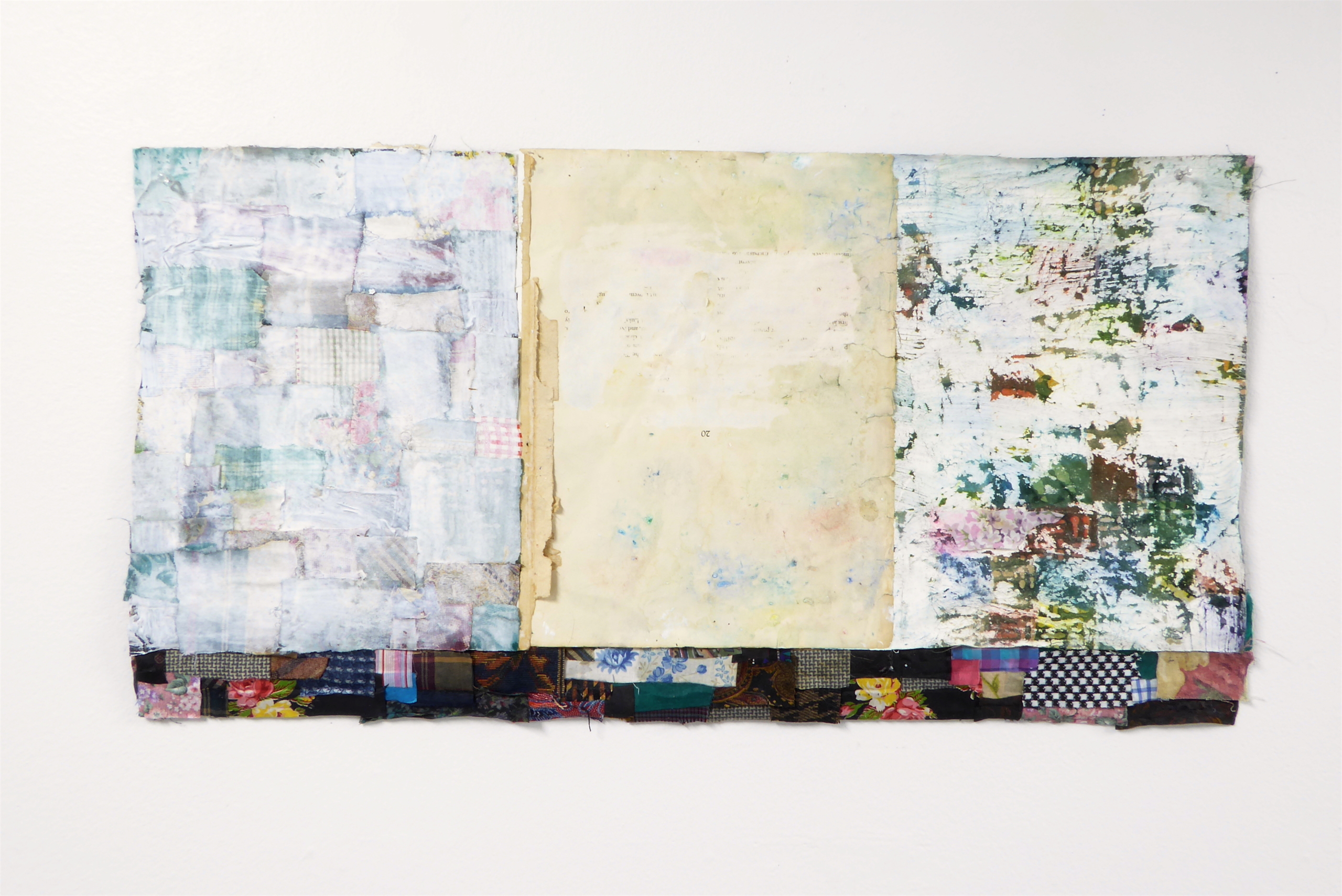 untitled, 18inX36in, textile, paint, paper, 2016
