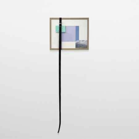 Leyden Rodríguez Casanova Frame Composition (Burn) Found photo, paper, matte, glass, metal, manufactured wood, nylon strap x x in.